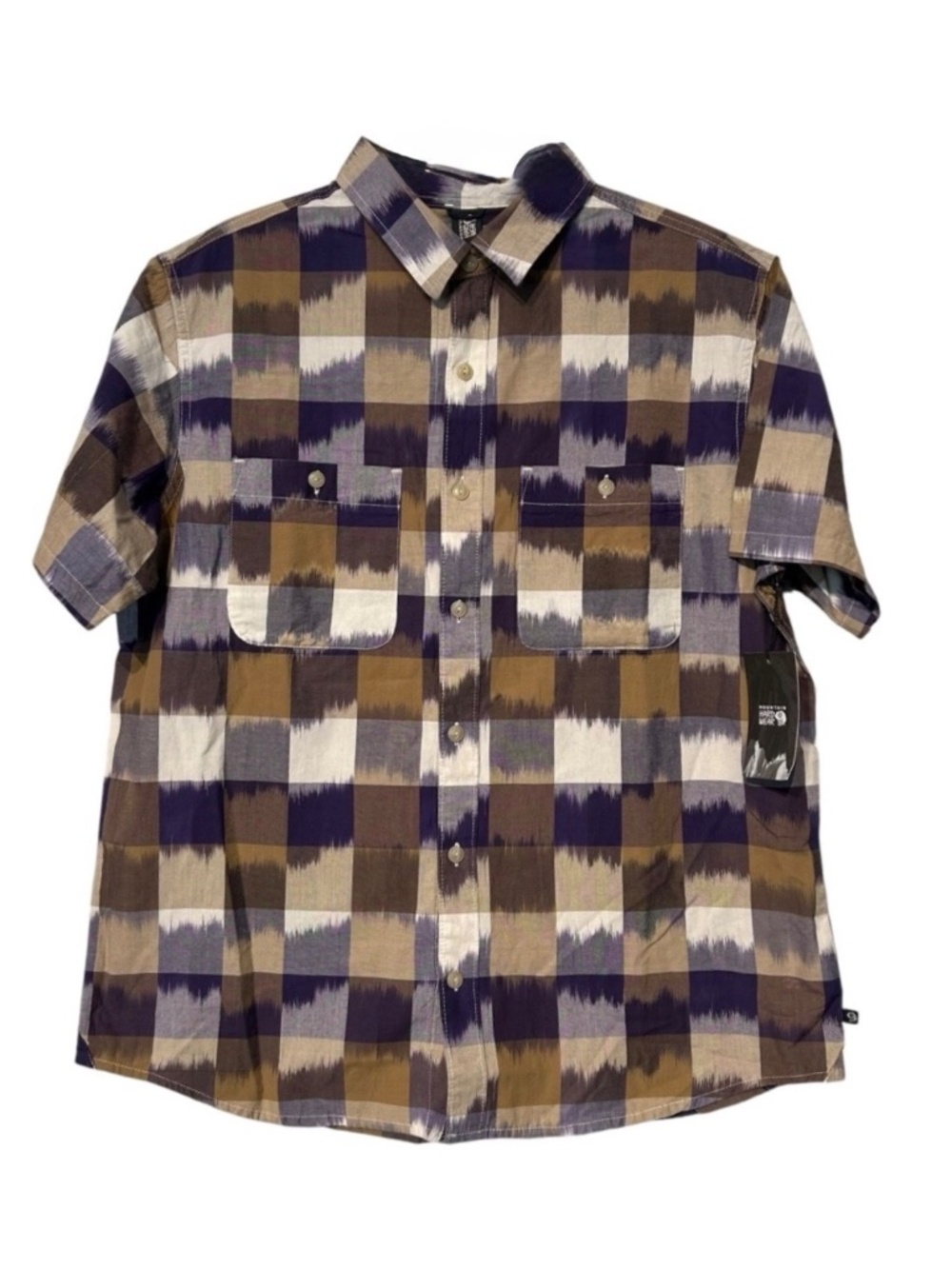 Mountain Hardwear Grove Hideout Shirt Mens L Plaid‎ Short Sleeve NWT Outdoor